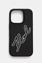 Karl Lagerfeld etui pentru telefon iPhone 16 Pro 6.3 pentru telefon negru KLHCP16L3DRKSDLK