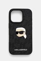 Karl Lagerfeld etui pentru telefon iPhone 16 Pro 6.3 pentru telefon negru KLHCP16LPGKLKIPK