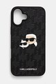 Obal na telefon Karl Lagerfeld iPhone 16 Plus 6.7 na mobil černá KLHCP16MPGKLKCPK