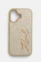 Obal na telefon Karl Lagerfeld iPhone 16 6.1 na mobil zlatá KLHCP16SPFMFBKMD