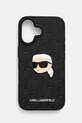 Чохол на телефон Karl Lagerfeld iPhone 16 6.1 для телефону чорний KLHCP16SPGKLKIPK