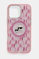 Karl Lagerfeld husă pentru telefon iPhone 16 Pro Max 6.9 cu modele roz KLHMP16XHMCKMHP