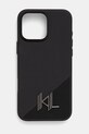 Karl Lagerfeld custodia per telefono iPhone 16 Pro Max 6.9 applique nero KLHMP16XSCMKMPCK