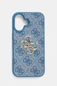 Θήκη κινητού Guess iPhone 16 6.1 για τηλέφωνο μπλε GUHCP16S4GMGBL