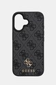 Puzdro na mobil Guess iPhone 16 6.1 nášivka sivá GUHMP16SP4SM4MK