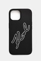 Karl Lagerfeld Husa pentru telefon iPhone 15 6.1 pentru telefon negru KLHCP15S3DRKSDLK