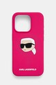 Чохол на телефон Karl Lagerfeld iPhone 15 Pro 6.1 для телефону рожевий KLHMP15LSKHPPLF