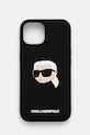 Karl Lagerfeld Husa pentru telefon iPhone 15 6.1 pentru telefon negru KLHMP15SSKHPPLK