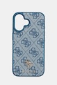 Guess Husa pentru telefon iPhone 16 pentru telefon albastru GUHMP16SP4SM4MB