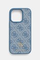 Guess etui na telefon iPhone 16 Pro niebieski GUHMP16LP4SM4MB