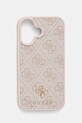 Guess etui na telefon iPhone 16 na telefon różowy GUHMP16SP4SM4MP