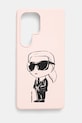 Karl Lagerfeld custodia per telefono Samsung Galaxy S25 Ultra sovrastampa rosa KLHMS25LPNYKGRTP