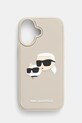 Karl Lagerfeld Husa pentru telefon iPhone 16 pentru telefon bej KLHCP16SRBCKCHLE