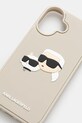 Karl Lagerfeld Husa pentru telefon iPhone 16 KLHCP16SRBCKCHLE bej AA00