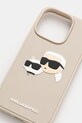 Karl Lagerfeld Husa pentru telefon iPhone 16 Pro KLHCP16LRBCKCHLE bej AA00