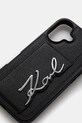 Puzdro na mobil Karl Lagerfeld iPhone 16 KLHCP16SPGPVKSK čierna AA00