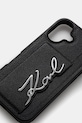 Puzdro na mobil Karl Lagerfeld iPhone 16 KLHCP16SPGPVKSK čierna AA00