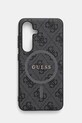 Θήκη κινητού Guess Samsung Galaxy S25 απλικέ μαύρο GUHMS25SG4GFRK