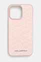 Karl Lagerfeld etui na telefon iPhone 15 Pro Max 6.7 na telefon różowy KLHCP15XPQKPMP