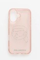 Karl Lagerfeld carcasă de telefon iPhone 16 pentru telefon roz KLHCP16SHKHDCELP