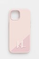 Karl Lagerfeld carcasă de telefon iPhone 15 Gift Box roz KLHMP15SSCMKMPCP