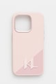 Karl Lagerfeld carcasă de telefon iPhone 15 Pro pentru telefon roz KLHMP15LSCMKMPCP