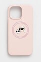 Obal na telefon Karl Lagerfeld iPhone 16 Pro Max na mobil růžová KLHMP16XSKCHTCP