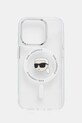 Чохол на телефон Karl Lagerfeld iPhone 15 Pro для телефону білий KLHMP15LHLSKIH