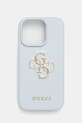Чохол на телефон Guess iPhone 16 Pro аплікація блакитний GUHCP16LPGT4MBB