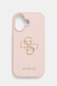 Guess carcasă de telefon iPhone 16 pentru telefon roz GUHCP16SPGT4MBP
