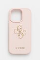 Guess etui na telefon iPhone 16 Pro na telefon różowy GUHCP16LPGT4MBP