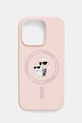 Karl Lagerfeld telefon tok iPhone 16 Pro telefonhoz rózsaszín KLHMP16LSCMKCRHP