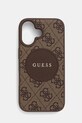 Чохол на телефон Guess iPhone 16 аплікація коричневий GUHMP16SP4PGRSGW