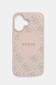 Guess etui na telefon iPhone 16 na telefon różowy GUHMP16SP4PGRSGP