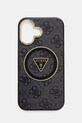 Obal na telefon Guess iPhone 16 na mobil černá GUHMP16SHG4PRTGK