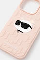 Obal na telefon Karl Lagerfeld iPhone 16 Pro KLHCP16LRBCCHHKLP růžová AA00