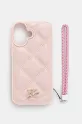 Чохол на телефон Karl Lagerfeld iPhone 16 для телефону рожевий KLHCP16SPSQSKLSMSP