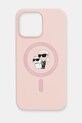 Karl Lagerfeld etui na telefon iPhone 14 Pro Max na telefon różowy KLHMP14XSCMKCRHP