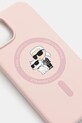 Obal na telefon Karl Lagerfeld iPhone 15 KLHMP15SSCMKCRHP růžová AA00