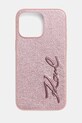 Karl Lagerfeld etui na telefon iPhone 15 Pro Max na telefon różowy KLHCP15XPFMFBKMP