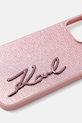 Obal na telefon Karl Lagerfeld iPhone 15 Pro Max KLHCP15XPFMFBKMP růžová AA00
