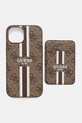 Guess etui na telefon iPhone 15 na telefon brązowy GUBPHCP15SP4RPSW