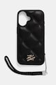 Кейс за телефон Karl Lagerfeld iPhone 16 за телефон черен KLHCP16SPSQSKLSMSK