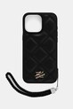 Чохол на телефон Karl Lagerfeld iPhone 16 Pro Max для телефону чорний KLHCP16XPSQSKLSMSK
