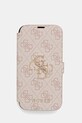 Чехол на телефон Guess iPhone 16 6.1" аппликация розовый GUBKP16S4GMGPI