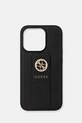 Guess etui na telefon iPhone 15 Pro 6.1" na telefon czarny GUHCP15LPGSSADK