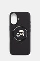 Karl Lagerfeld telefon tok iPhone 16 6.1" telefonhoz fekete KLHMP16SSKCHTCK
