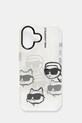 Karl Lagerfeld etui na telefon iPhone 16 wzorzyste transparentny KLHCP16SHMCHKCT