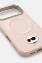 Karl Lagerfeld etui na telefon iPhone 17 Pro KLHMP17LPSMLRCHP różowy AA00