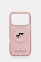 Karl Lagerfeld etui na telefon iPhone 17 Pro na telefon różowy KLHMP17LHMKBKCHOP